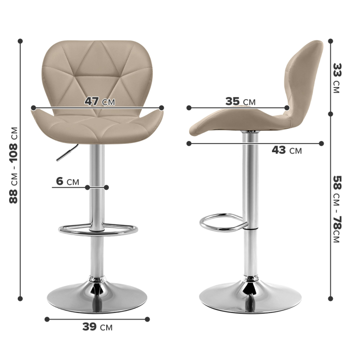 Характеристики Барный стул Ergozen Porsche 1 шт Характеристики Барный стул Ergozen Porsche 1 шт